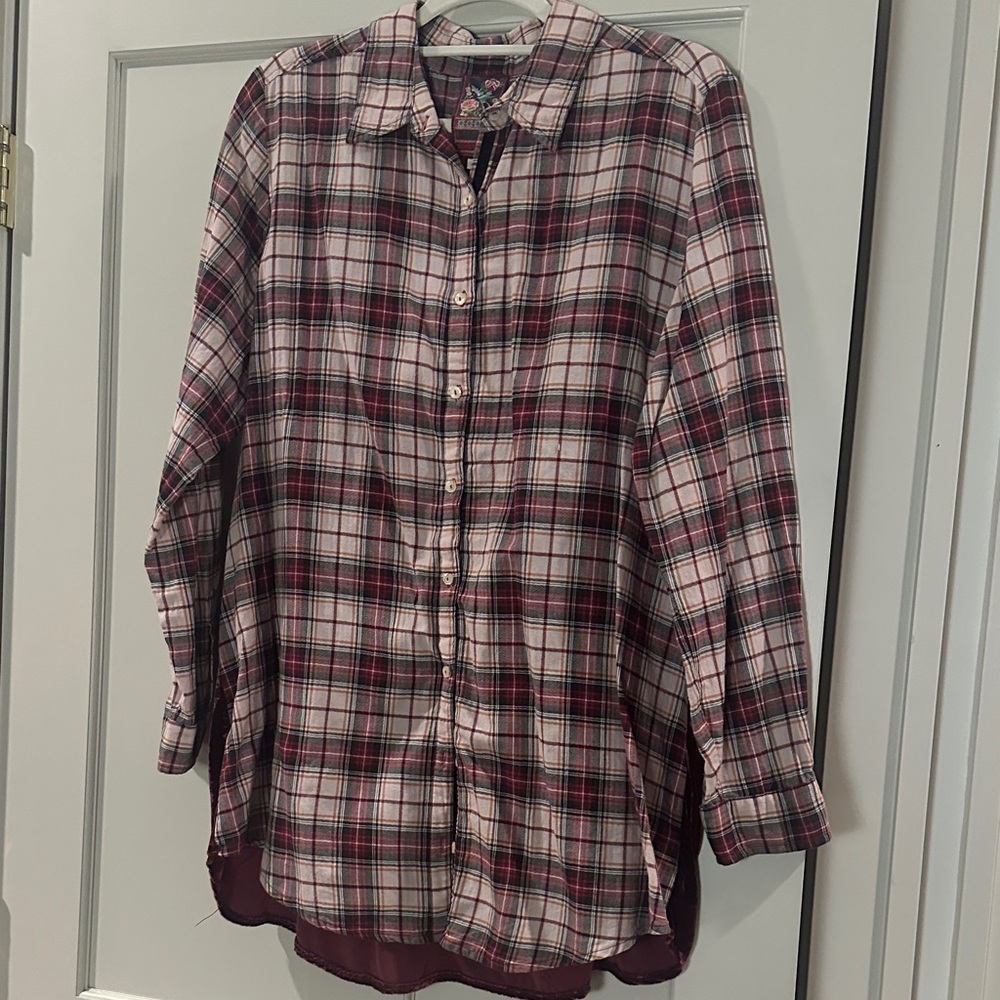 Johnny Was Multicolor Plaid Shirt